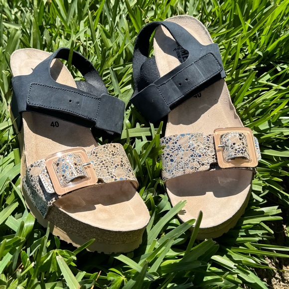 MEPHISTO Alissa Wedge sandals navy color 40 US 9 - 9.5 - Picture 13 of 15